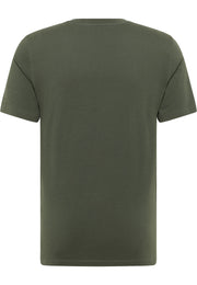 Tricou Austin verde kaki, spate, fără imprimeu, guler rotund și mâneci scurte