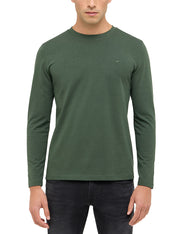 Bluză Asheville verde închis, față, purtată pe model, logo brodat pe piept