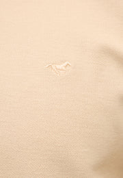 Tricou Palco bej, detaliu, logo brodat cu calul pe piept