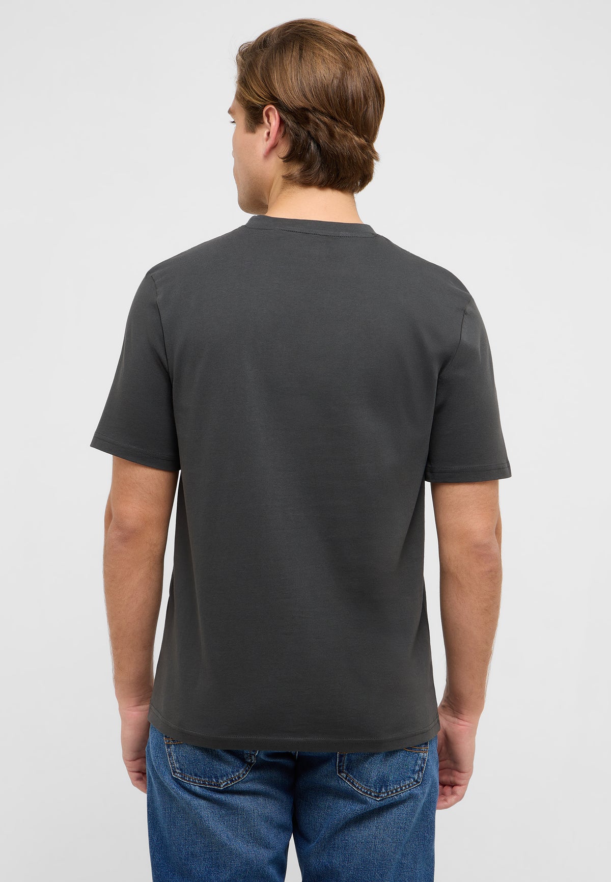 Tricou Austin gri antracit, spate, croială simplă, fără imprimeu pe spate