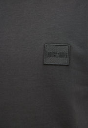 Tricou Austin negru, detaliu, petic dreptunghiular cu Mustang brodat ton pe ton