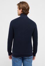 Cardigan Escondido bleumarin, spate, croială dreaptă fără cusături vizibile