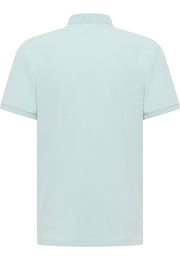 Tricou Palco albastru pal, spate, croială simplă cu guler polo, fără imprimeu