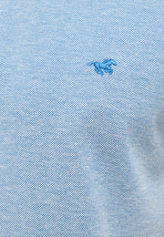 Tricou Palco albastru deschis melanj, detaliu, logo cu cal brodat pe piept