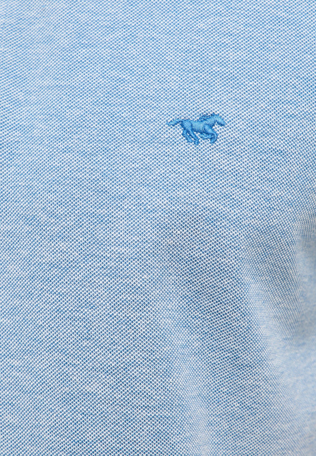 Tricou Palco albastru deschis melanj, detaliu, logo cu cal brodat pe piept