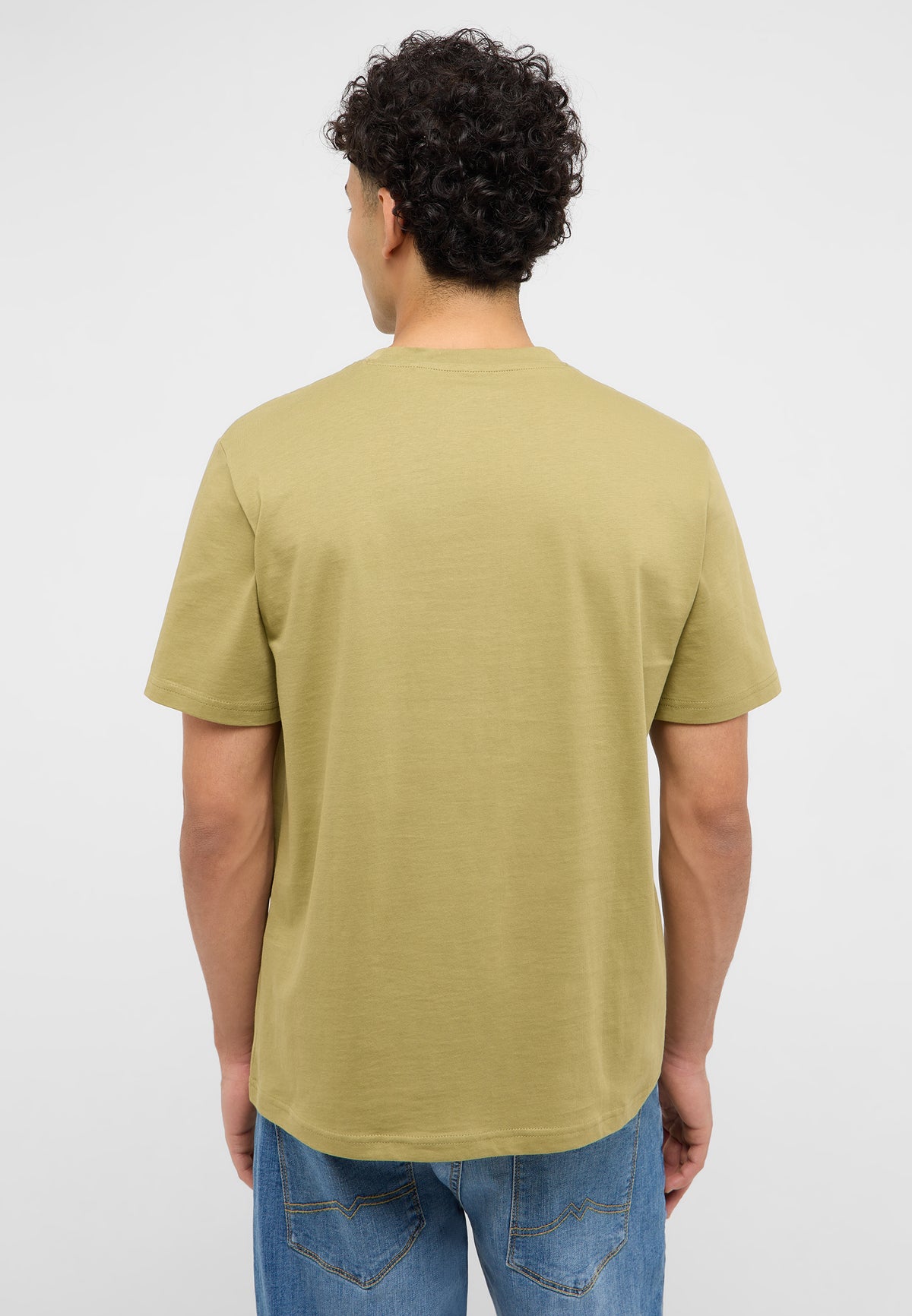 Tricou Austin verde măsliniu, spate, fără imprimeu vizibil
