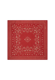 Bandană Sunrise roșu, față, model paisley cu bordură decorativă pe toate laturile