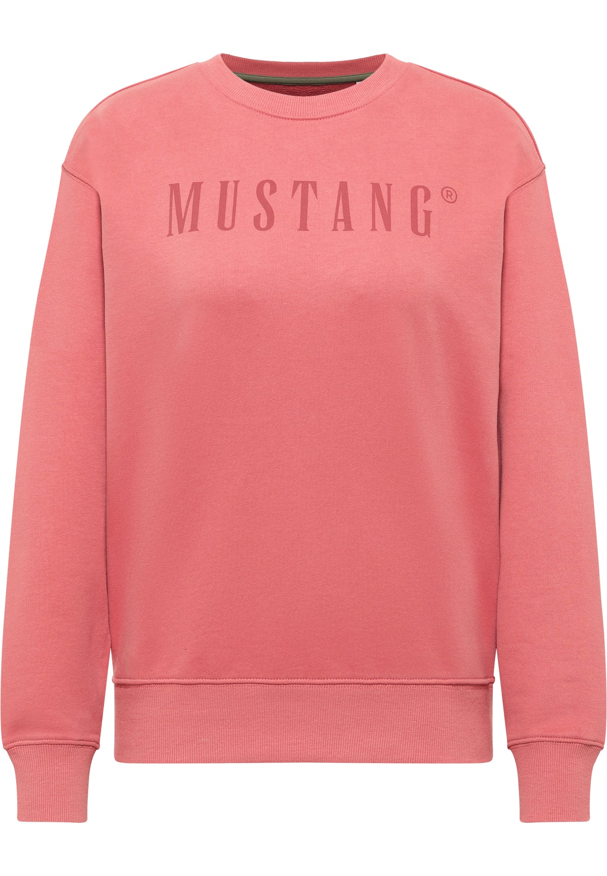 Bluză Relaxed Aberdeen roz corai, față, logo „MUSTANG” imprimat, ton mai închis, pe piept