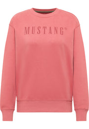 Bluză Relaxed Aberdeen roz corai, față, logo „MUSTANG” imprimat, ton mai închis, pe piept