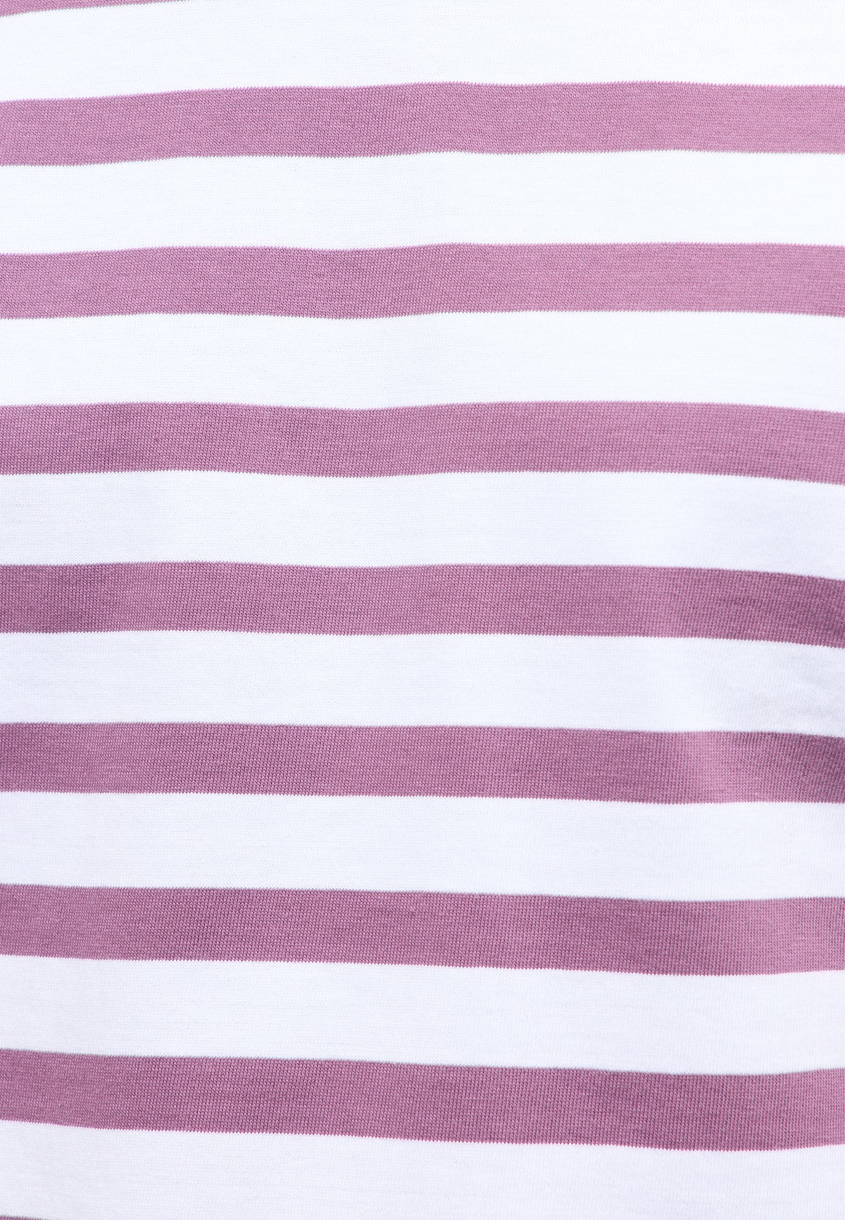 Tricou Austin roz-mov cu dungi albe, detaliu, dungi orizontale late și uniforme