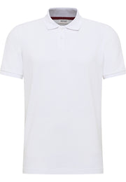 Tricou Palco alb, față, guler cu dungă bordo la interior și logo cu cal brodat pe piept