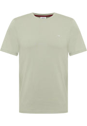 Tricou Allen verde pal, față, așezat plat, broderie mică cu cal pe piept