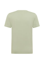 Tricou Austin verde pal, spate, fără imprimeu, guler rotund și mâneci scurte