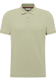 Tricou Palco verde deschis, față, guler cu dungă bordo la interior și logo cu cal brodat pe piept