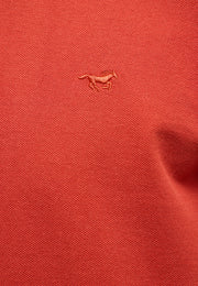 Tricou Palco roșu cărămiziu, detaliu, logo cu cal brodat pe piept