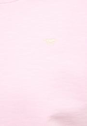 Tricou Relaxed Beatriz roz deschis, detaliu, logo mic brodat cu cal pe piept