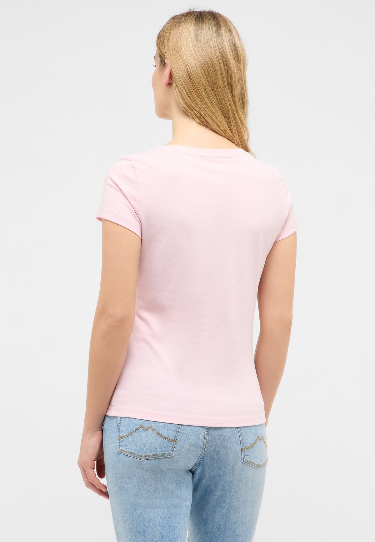 Tricou Beverly roz, spate, mâneci scurte, spate simplu fără imprimeu