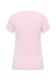 Tricou Beverly roz, spate, croi simplu fără imprimeu, fără model