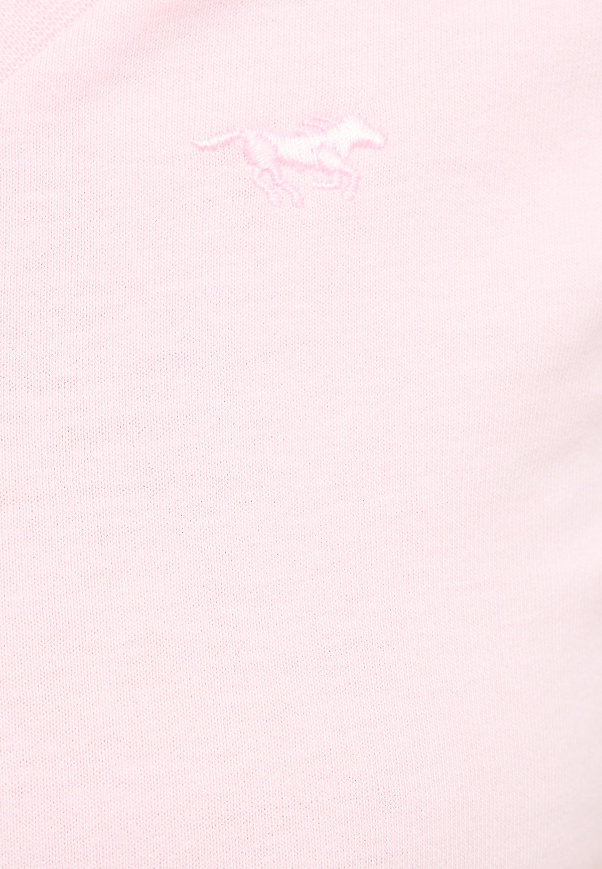 Tricou Beverly roz, detaliu, logo cu cal brodat pe piept