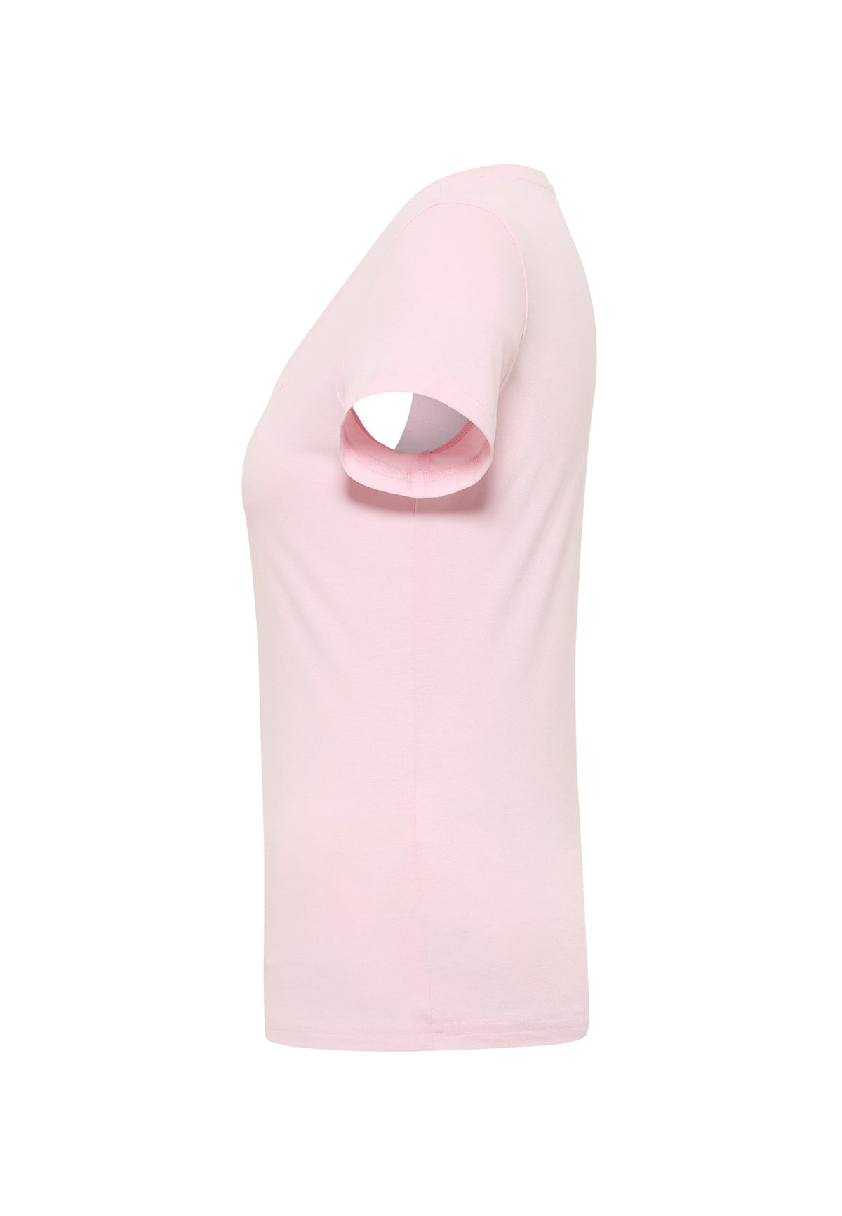 Tricou Beverly roz, lateral, croi drept cu mânecă scurtă