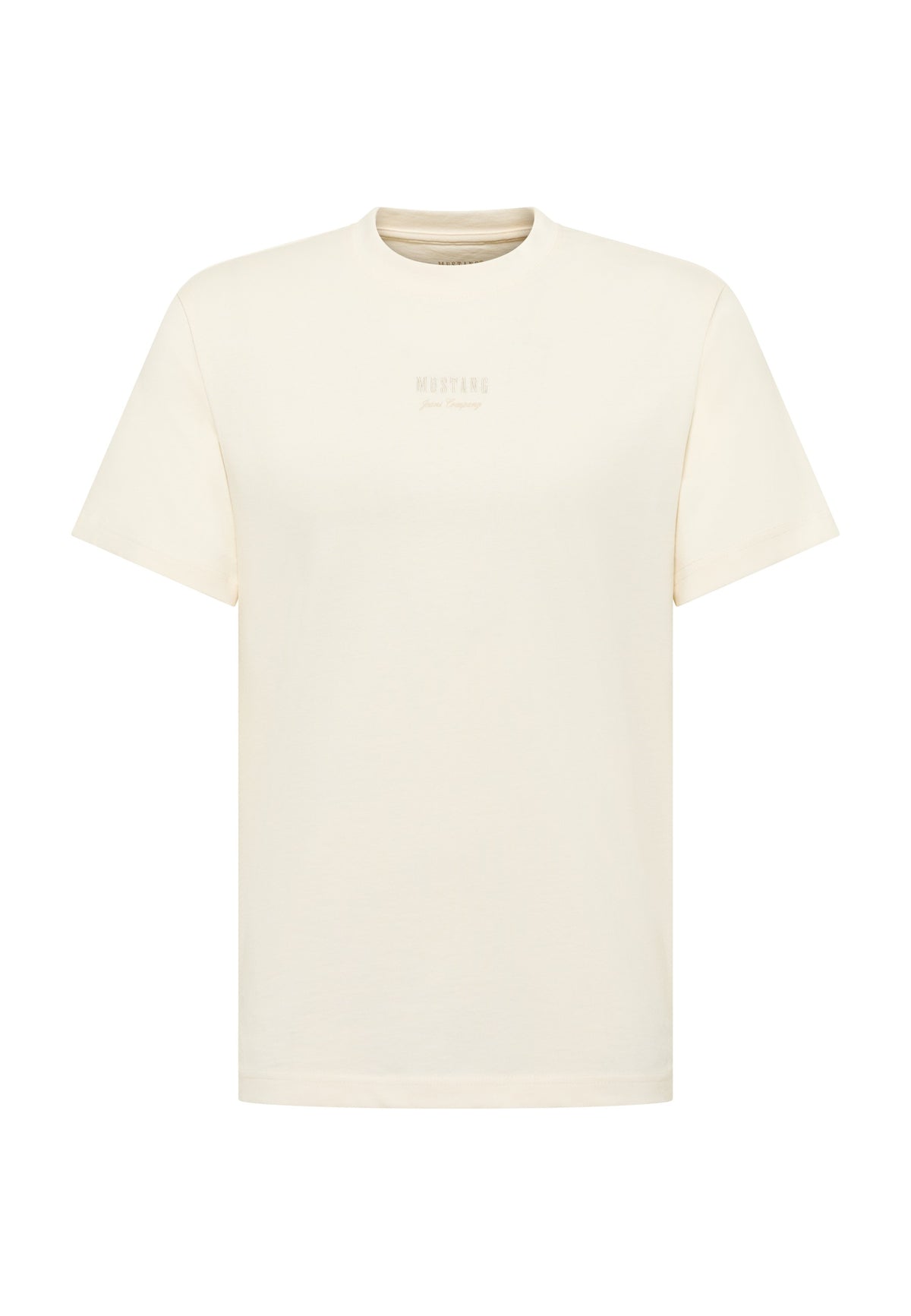 Tricou Akron alb, față, logo brodat mic pe piept