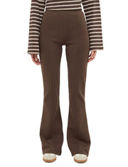 Pantaloni Healy maro, față, croială evazată, cusătură verticală centrală