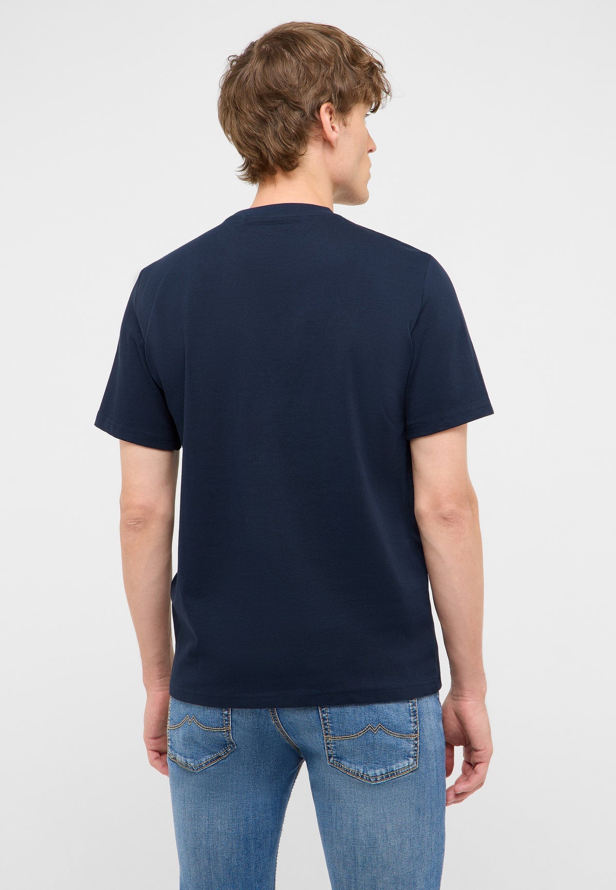 Tricou Austin albastru închis, spate, fără imprimeu, mâneci scurte