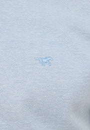 Polo Palco albastru deschis, detaliu, logo de cal brodat ton-in-ton pe piept