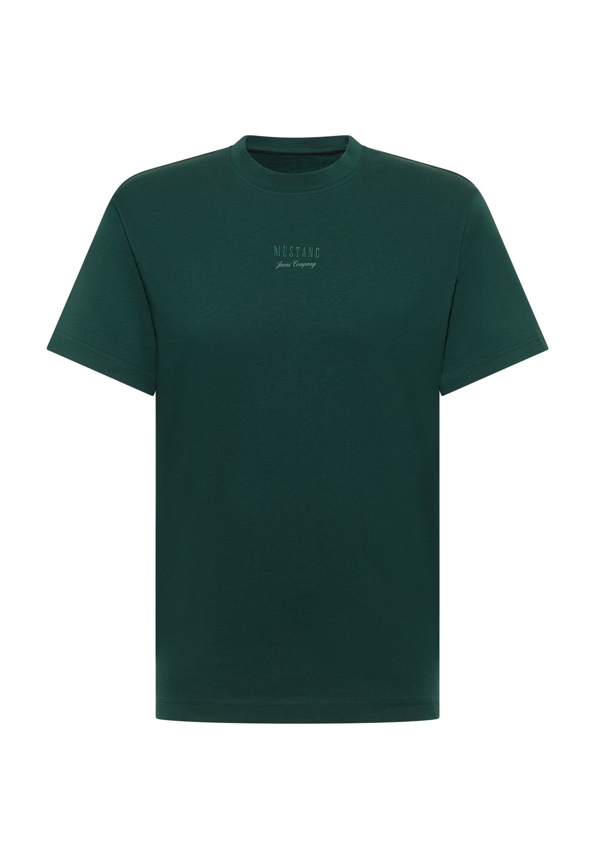 Tricou Akron verde, față, logo brodat pe piept