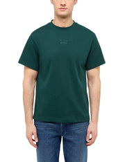 Tricou Akron verde, față, logo brodat pe piept