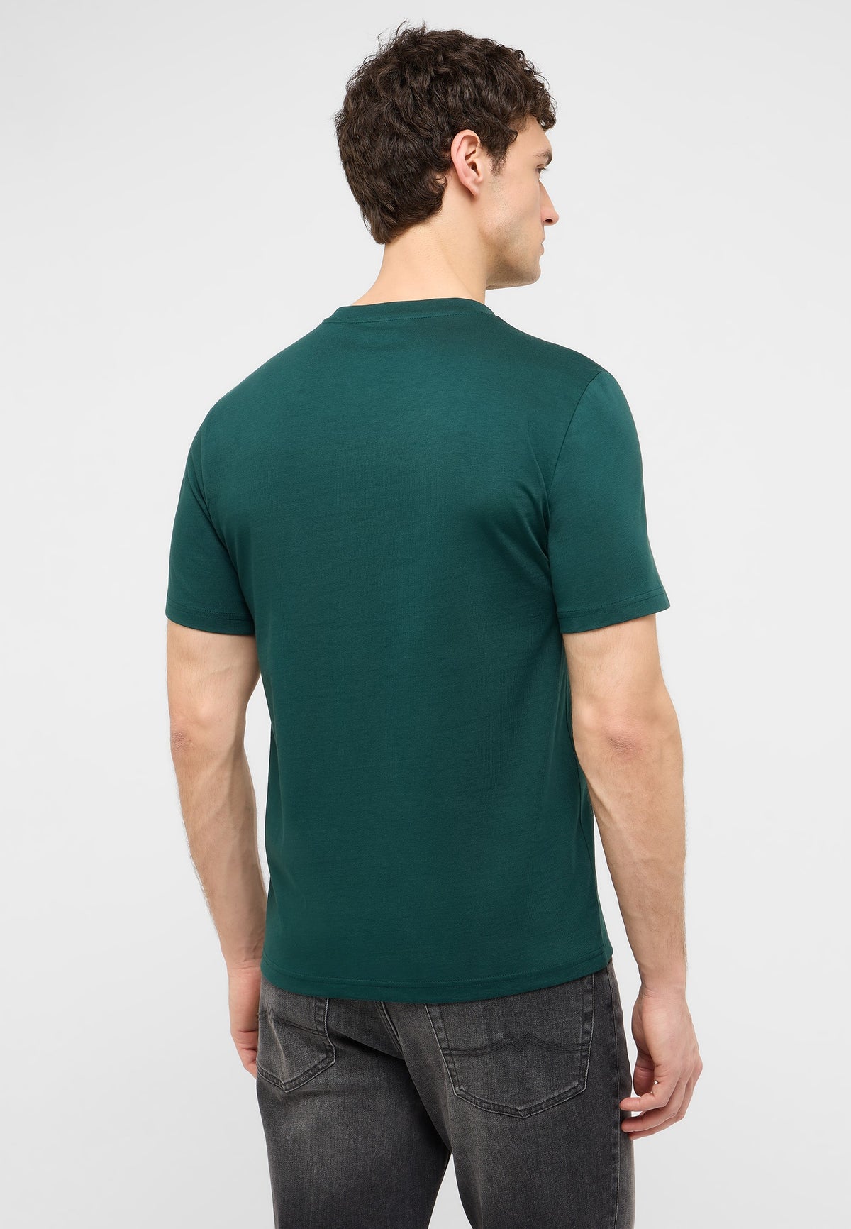 Tricou Austin verde, spate, fără imprimeu, material uni
