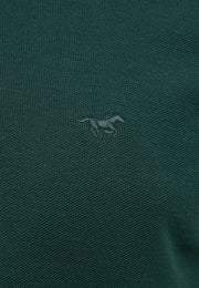 Polo Palco verde, detaliu, logo de cal brodat ton-in-ton pe piept