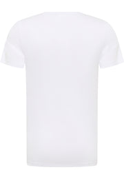 Tricou Allen alb, spate, așezat plat