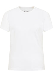 Tricou Ada alb, față, logo mic brodat pe piept, guler rotund