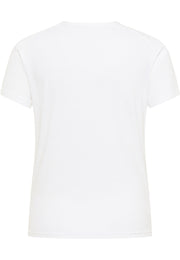 Tricou Ada alb, spate, fără imprimeu, croi drept