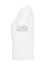 Tricou Ada alb, lateral, mânecă scurtă, croi drept