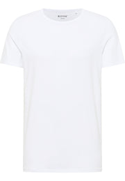 Tricou Allen 2-Pack alb, față, așezat plat, guler rotund și siglă mică brodată pe piept