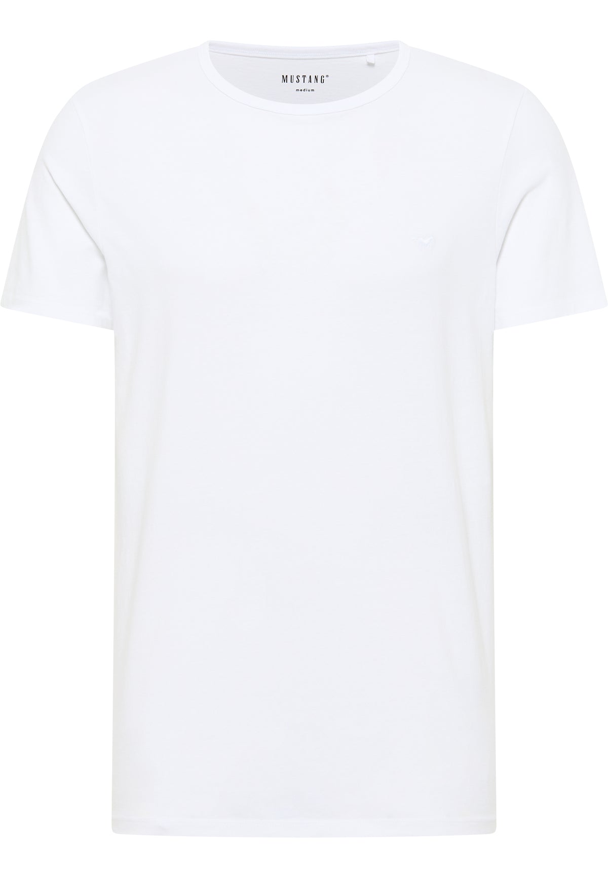 Tricou Allen 2-Pack alb, față, așezat plat, guler rotund și siglă mică brodată pe piept