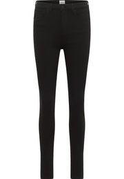 Blugi Skinny Georgia negru, față, așezați, cu buzunare frontale și șliț cu nasture