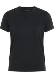 Tricou Ada negru, față, logo mic brodat pe piept, guler rotund