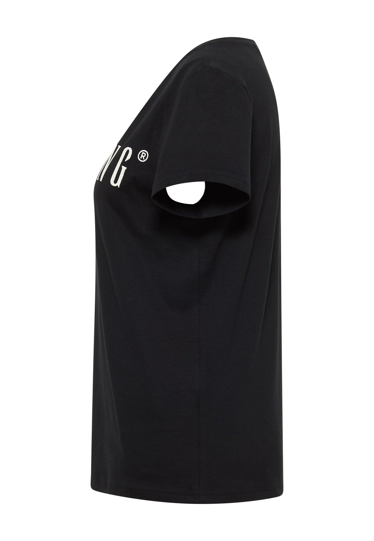 Tricou Alma negru, lateral, mânecă scurtă și croială dreaptă
