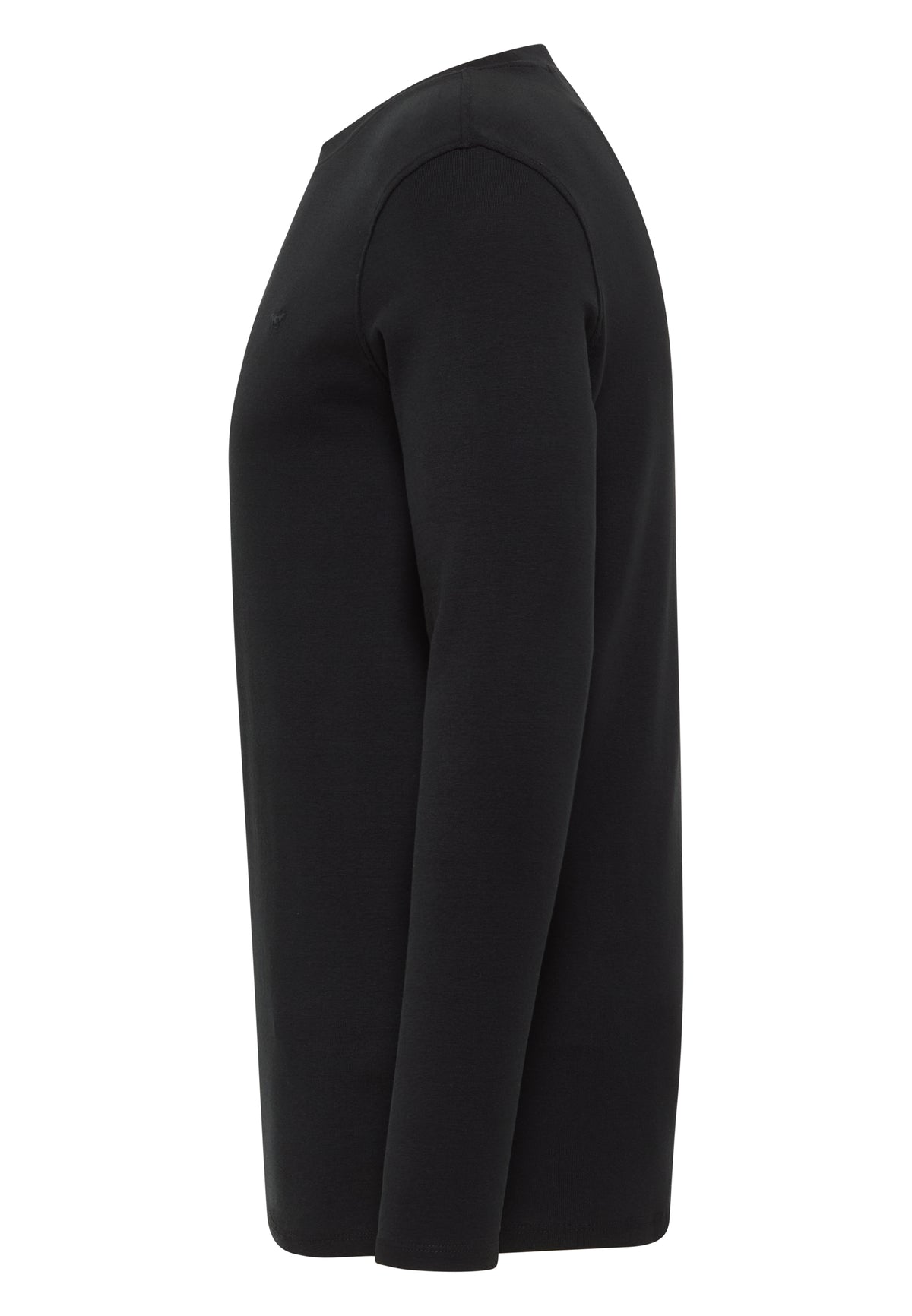 Bluză Slim Arlington negru, lateral, mânecă lungă cu manșetă reiată