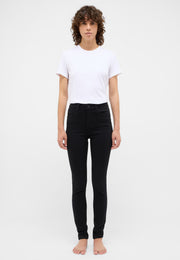 Blugi Skinny Georgia negru, față, talie înaltă, croială mulată pe picior