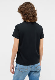 Tricou Ada negru, spate, purtat cu brațele la spate